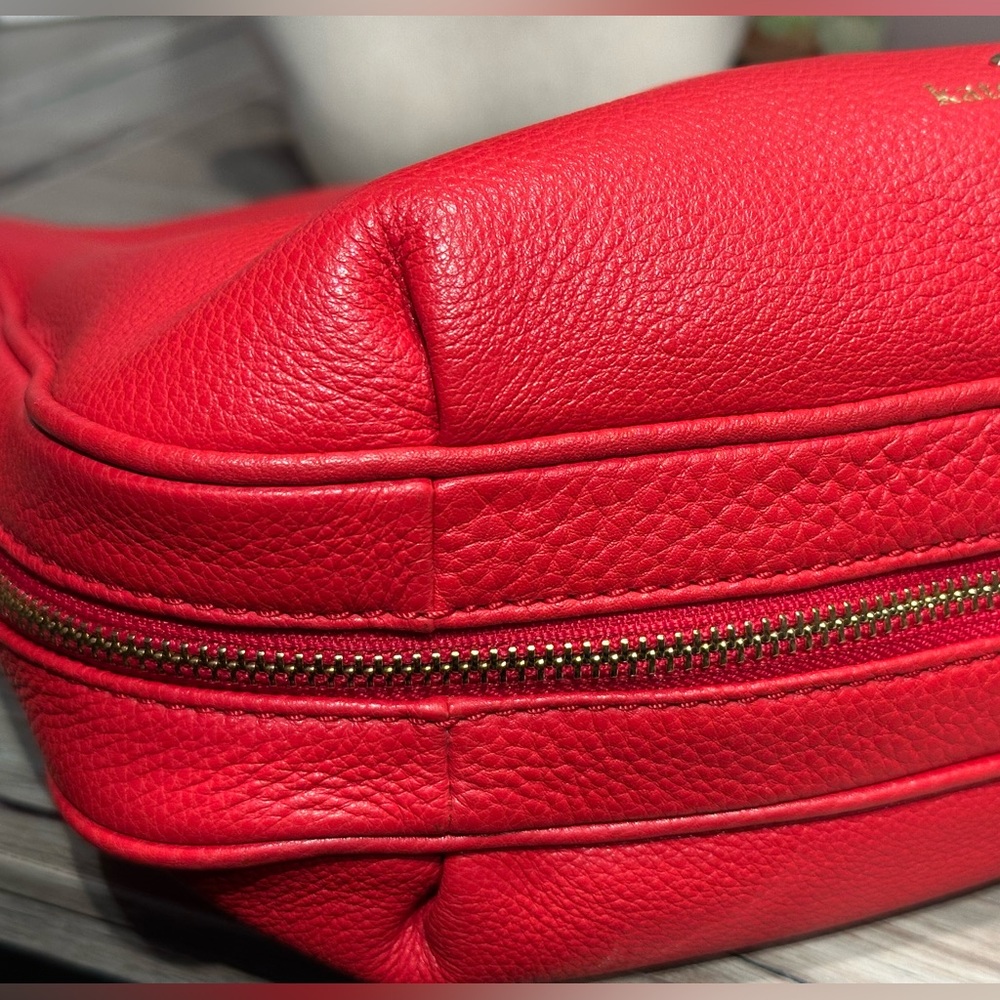 Kate Spade Cherry Red Leather Bundle - Shoulder Bag & Wallet COBBLE HILL ELLA - Picture 6 of 13